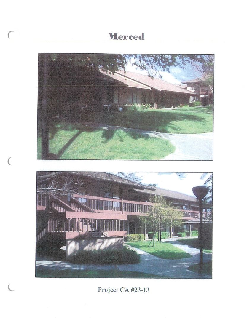 Photographs of project CA 23-13 in Merced Senior Complex